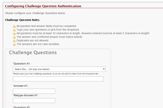 Configuring Challenge Question Authentication