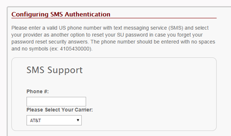Configuring SMS Authentication