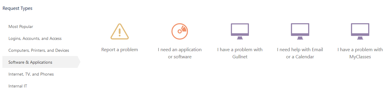 software and applications options