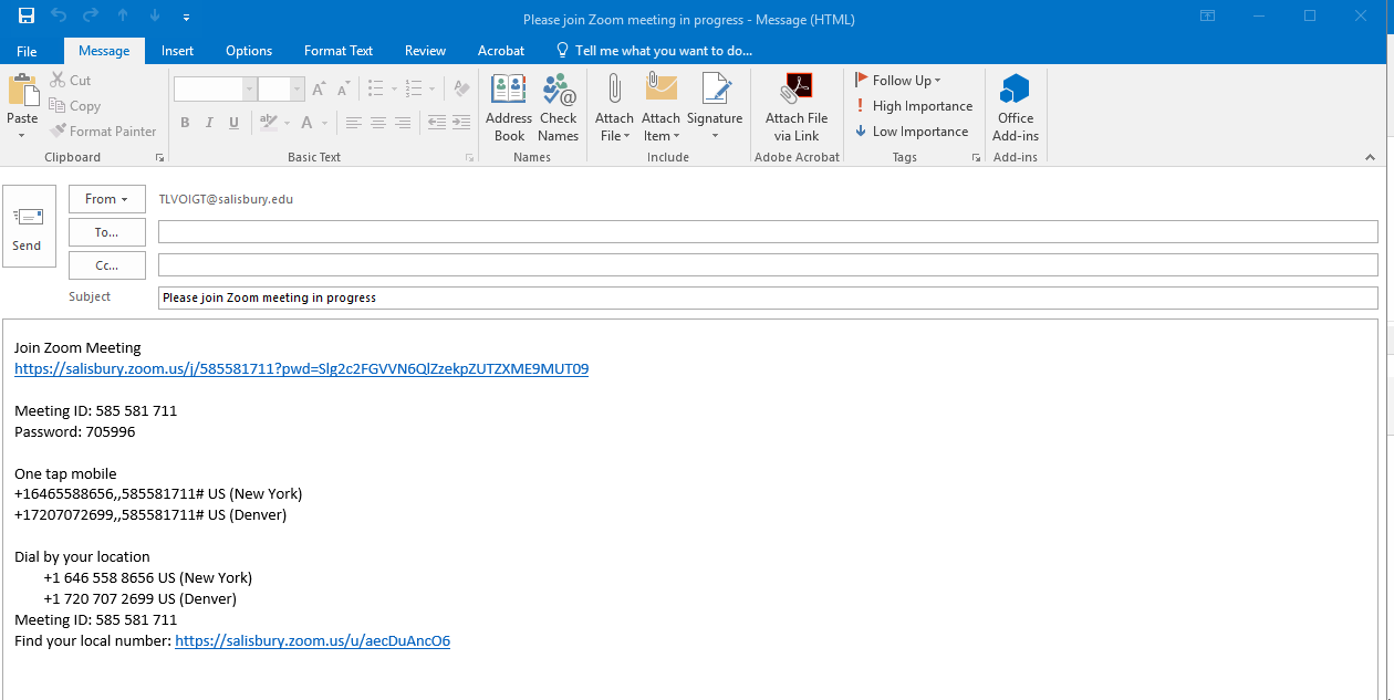 Inviting Attendees to a Meeting in Zoom - KB For Outlook Meeting Invite Template