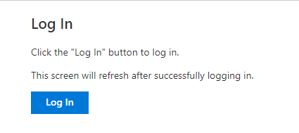 The log in page on my classes with the log in button.